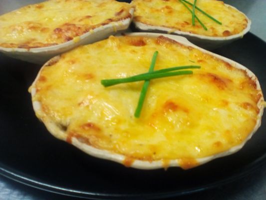 Coquille de saumon gratinée
